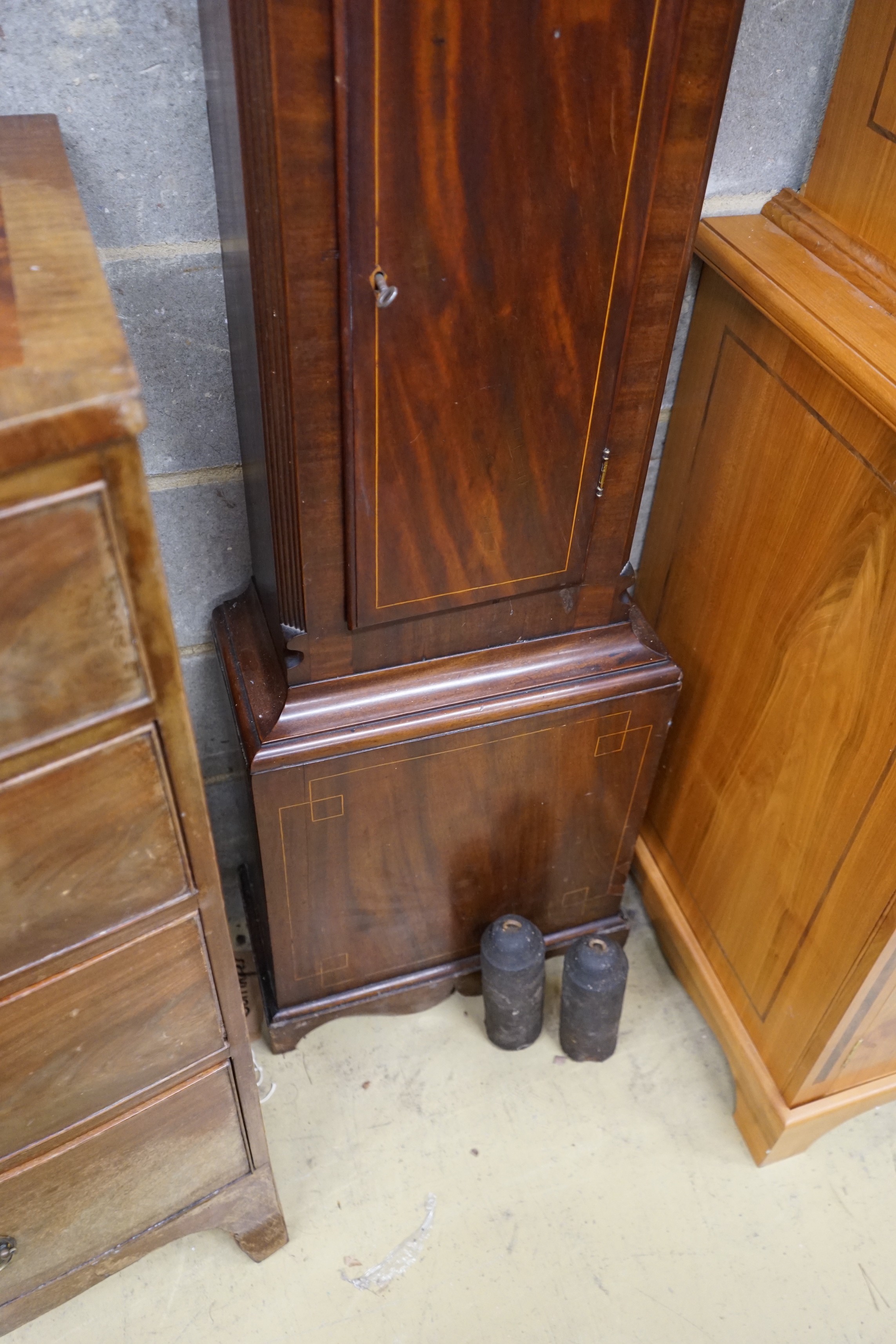 A George III mahogany 8 day longcase clock marked William Edwards, Plymouth Dock, height 222cm